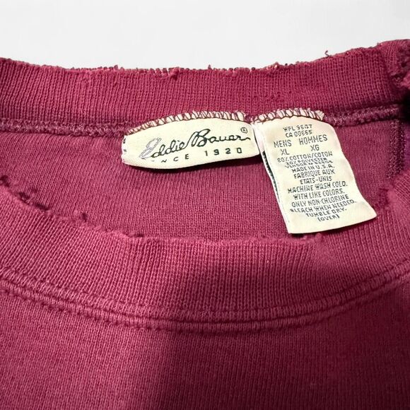 Eddie-bauer Men's Burgundy and Red Sweatshirt - Picture 3 of 4